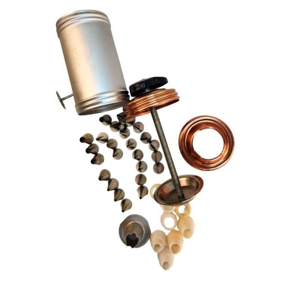 Aluminum & Copper Cookie Press & Icing Set With Pastry Piping Tips - Picture 6 of 15